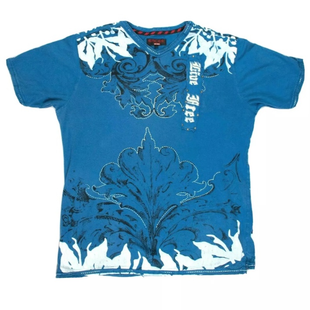DEADSTOCK Rare! EMCEE Men's Rhinestone Tshirt